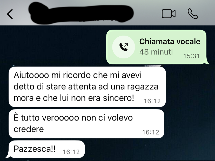 Riscontro di una cliente