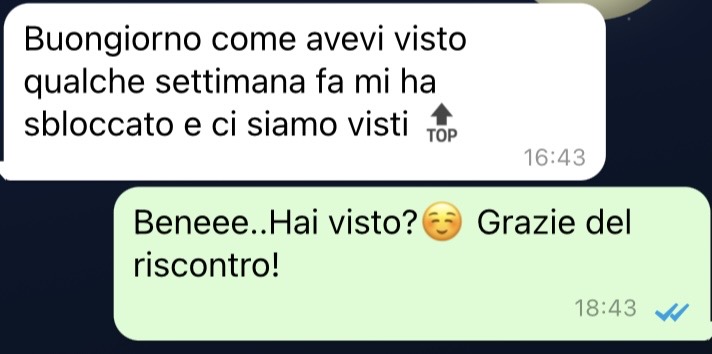 Riscontro di una cliente